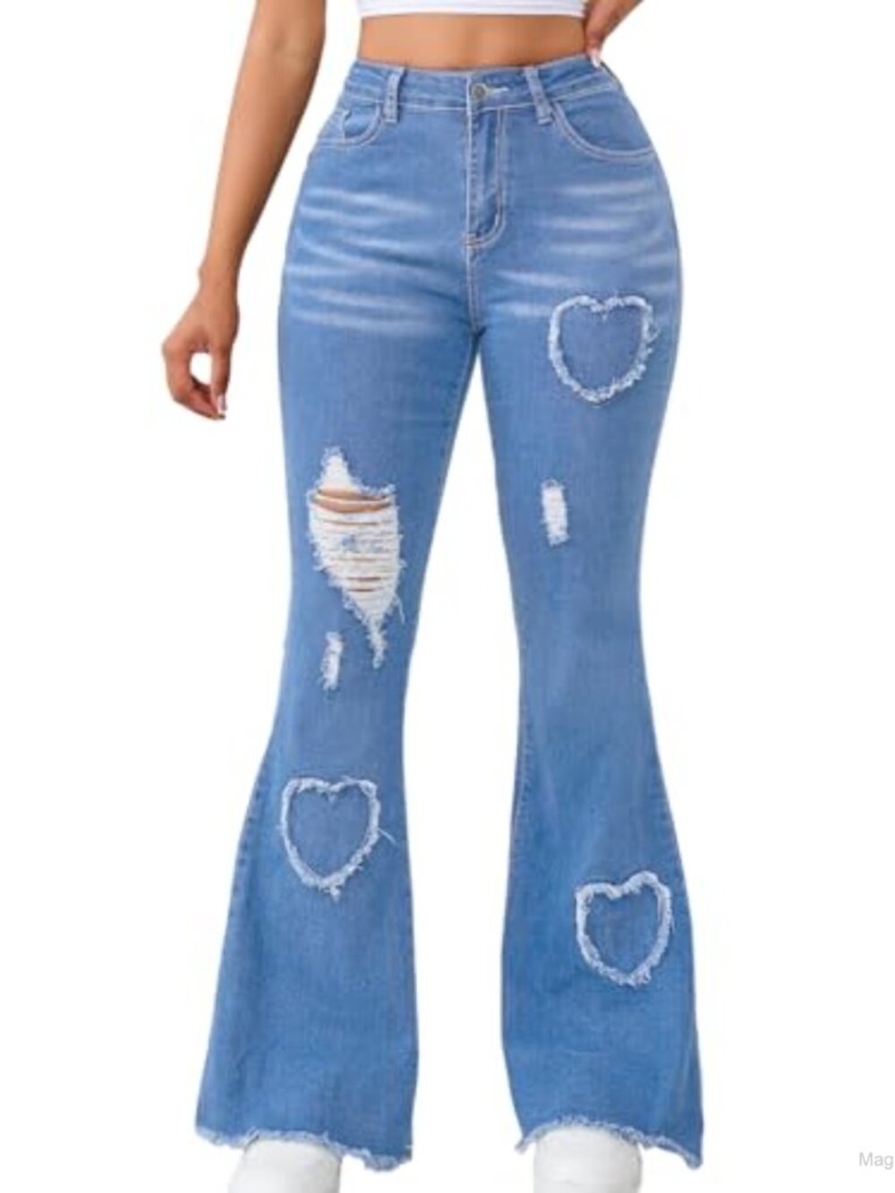 Women's Flare Jeans High Waisted Stretchy Slimming Denim Pants Bell Bottom